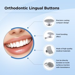 AZDENT Dental Orthodontic Lingual Buttons Bondable Round /Crimpable Hook Stops