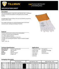 Tillman 25BM Pearl Deerskin Split Leather TIG Protective Welding Gloves 4″ Cuff