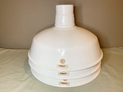 Lot of 3 NOS Abolite Industrial 14” WHITE light Shades