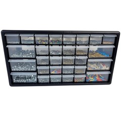 Homak 30 Drawer Parts Organizer Cabinet | Small Parts Storage | Garage Workshop