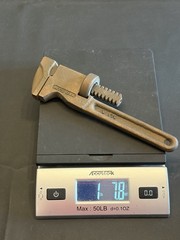 BERYLCO W-179 Size 8 BeCu Smooth Jaw Pipe Wrench Non Sparking USA Vintage