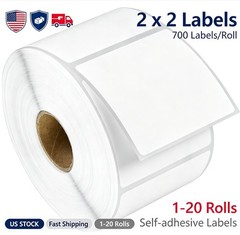 2″x2″ White Square Direct Thermal Labels For Zebra & Rollo Printers 700/Roll