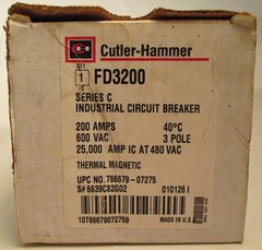 Cutler-Hammer Industrial Circuit Breaker #FD3200 Series C Thermal Magnetic