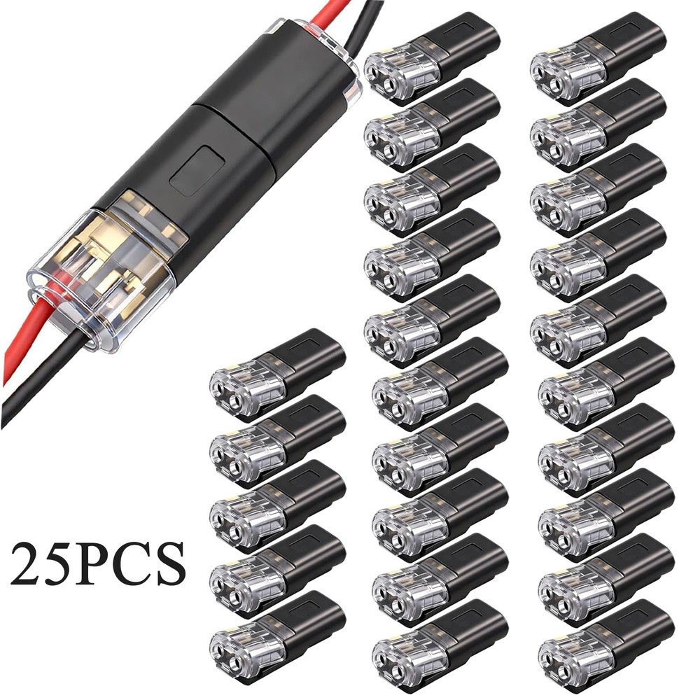 25-200PCS Double Wire Plug in Connector w/ Locking Buckle for Emergency Repairs