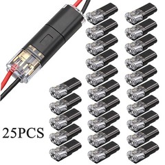25-200PCS Double Wire Plug in Connector w/ Locking Buckle for Emergency Repairs