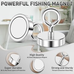 Super Strong Neodymium Fishing Magnet Hook Heavy Duty Rare Earth Magnet 100LBS