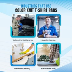 Colored Knit Rags 50 LB Box – T-Shirt Wiping Bulk Cleaning Cloths