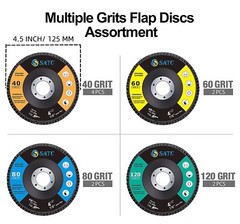 20PCS 4.5 Inch Flap Discs& Cut Off Wheels Cutting Disc Set Metal Stainless Steel