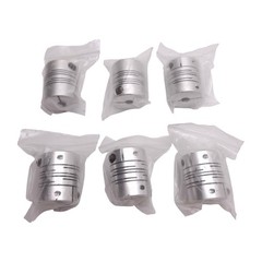 Lot of 6 Aluminum Flexible Shaft Coupling, ø6mm & ø1/4in Bores, ø25mm x 30mm