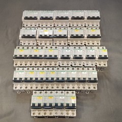 Lot of 29 Schneider Multi-9 Breakers C 60 – D20A, D10A, D25A, D2A, D6A, D4A, C2A