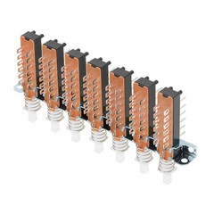 Interlock Push Button Switch Piano Type 4PDT 12 Pins 7 Row