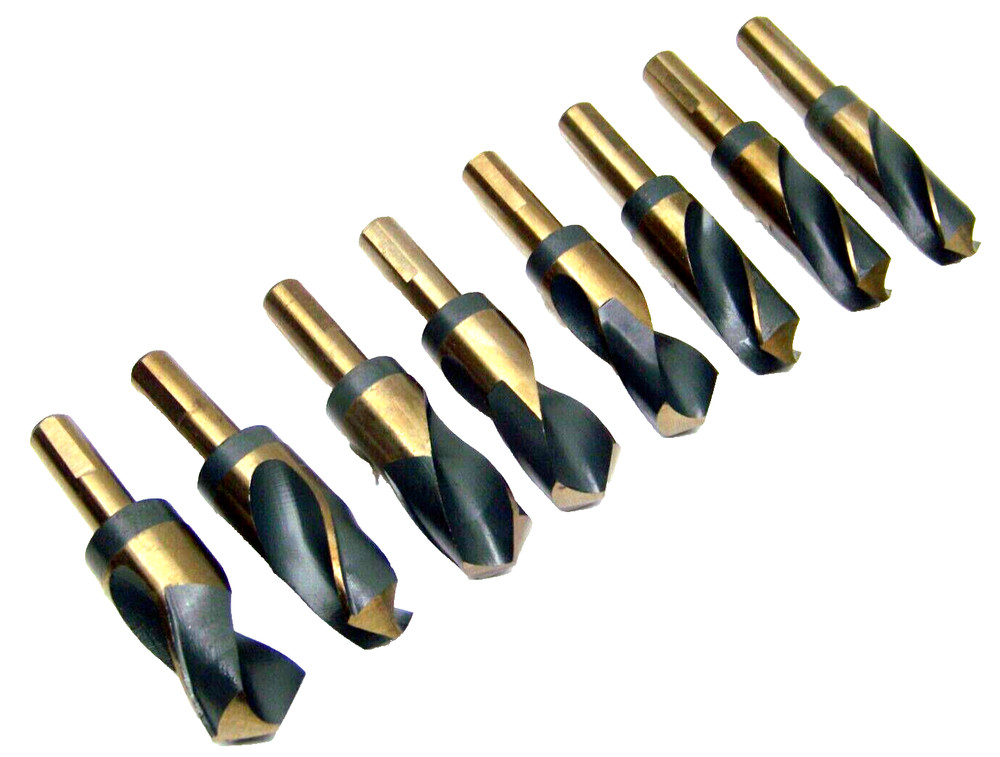 8 pcs Large Silver and Deming Industrial Cobalt Drill Bit Set 1-1/16” to 1-1/2”