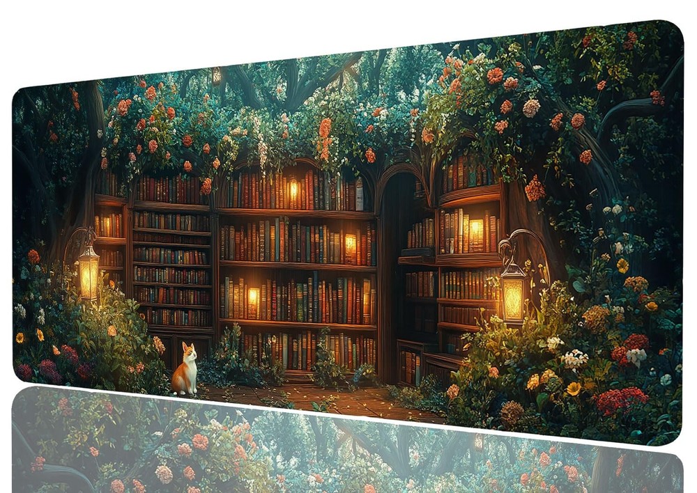 Forest Library Desk Mat Secret Garden 31.5L x 11.8W inches,