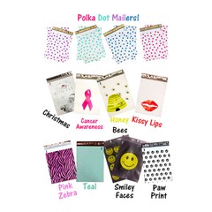 (20-200 Pack) 10″ x 13″ ShipNFun Designer FLAT POLY Mailers, USPS New Envelopes!