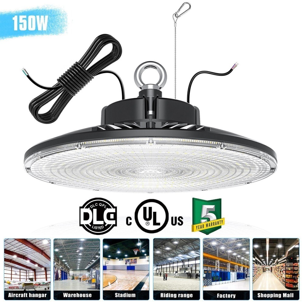 150W UFO LED High Bay Light Dimmable Commercial Warehouse Shop Light 5000K