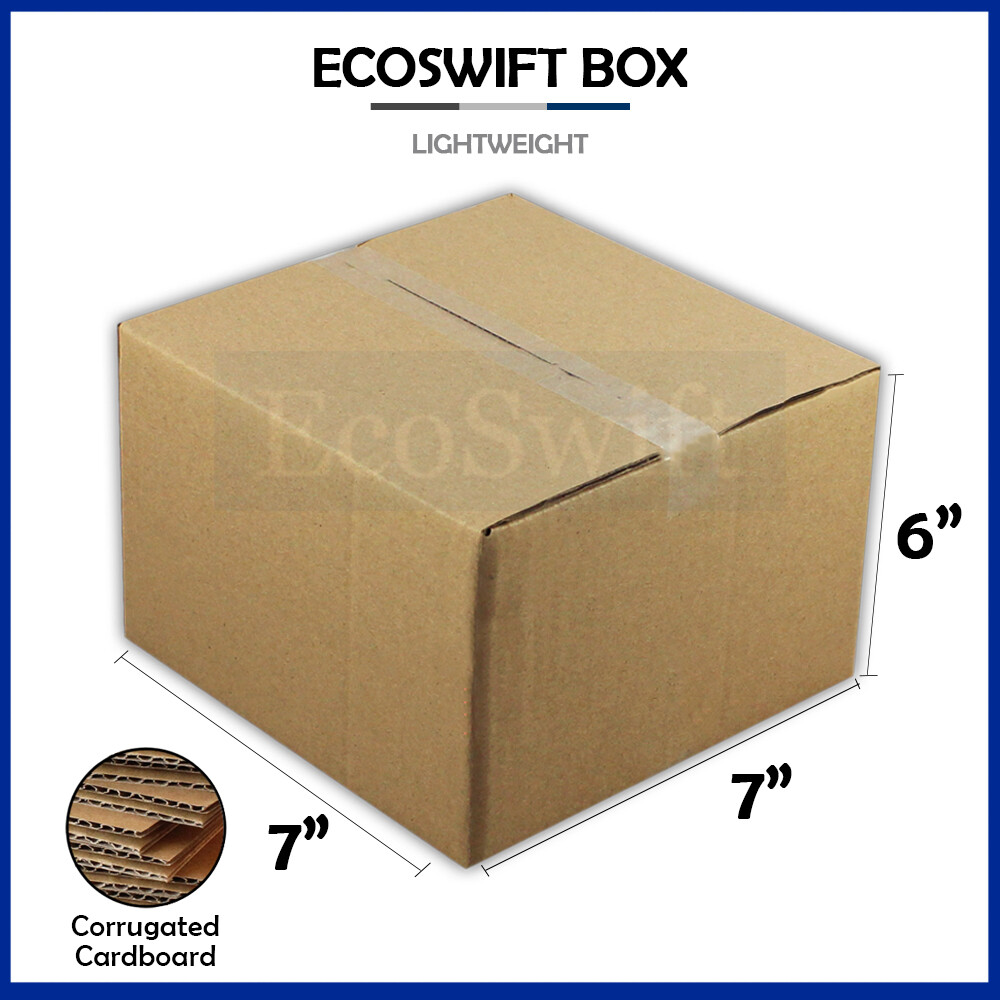 1-Box 7x7x6 EcoSwift Cardboard Packing Moving Shipping Box Corrugated Carton