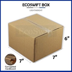 1-Box 7x7x6 EcoSwift Cardboard Packing Moving Shipping Box Corrugated Carton