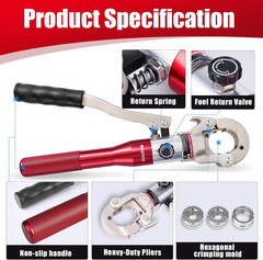 Propress Tool, Hydraulic Pipe Crimping Tool with 1/2, 3/4, 1 Inch Jaw for Copper