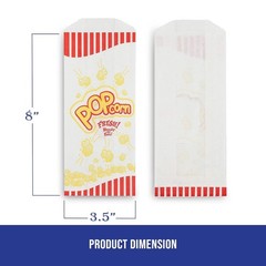 MT Products 1 oz Small Carnival Paper Popcorn Bags 8″ x 3.5″ – Pack of 1000
