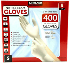 Kirkland Signature Nitrile Exam Powder-Free Exam Gloves – Small – 400 Count
