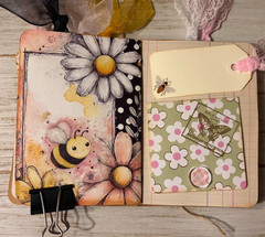 Junk Journal Handmade Booklet Book Vintage “Bees Butterflies” Pocket Ephemera a