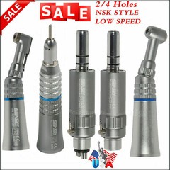 NSK Style Dental Slow Low Speed Handpiece Straight Contra Angle Air Motor 2/4H