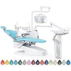Dental Unit Chair Ergonomic DC Motor Computer Controlled Hard Leather with Stool