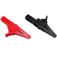 one Black/Red large crocodile clips Safety Sliver plated alligator clip 27262