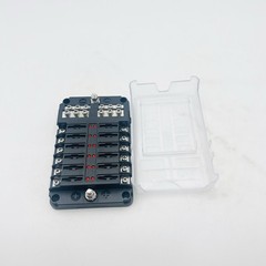 Fuse Block, 12v Fuse Box Holder with Led Indicator Waterproof Cover, 12 Circuits