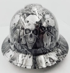 FULL BRIM Hard Hat custom hydro dipped , NEW DEMONIC SKULLS KILLER NEW