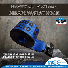 USA Heavy Duty 4″ x40′ Winch Strap Flat Hook Flatbed Truck Trailer Farm Tie Down