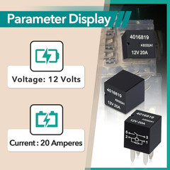 6 Pcs 4016819 Ultra Micro ISO Automotive Relay – 12VDC 20A 4-Pin SPST, Direct OE