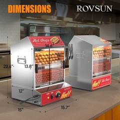 30L/40L 500W Commercial Hot Dog Steamer 2-Tier Electric Bun Warmer W/Slide Doors