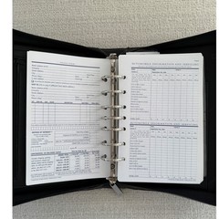 Franklin Covey Leather Planner Binder 7 Ring Retractable Handles Black 8 x 10
