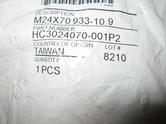 M24-3.00 Hex Head Steel Bolt, Coarse, Class 10.9, 70mm Length