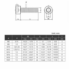 Fine Thread Socket Head Cap Screws Allen Bolt M6 M8 M10- A2 304 Stainless Steel