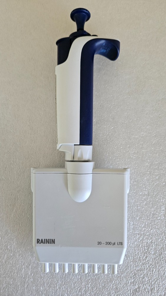 Rainin Pipet-lite XLS L200 20-200 uL LTS 8-Ch Multichannel: Calibrated New Seal