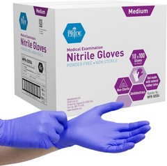 Med Pride Nitrile Exam Gloves 10 Packs of 100 | Powder-Free Latex-Free