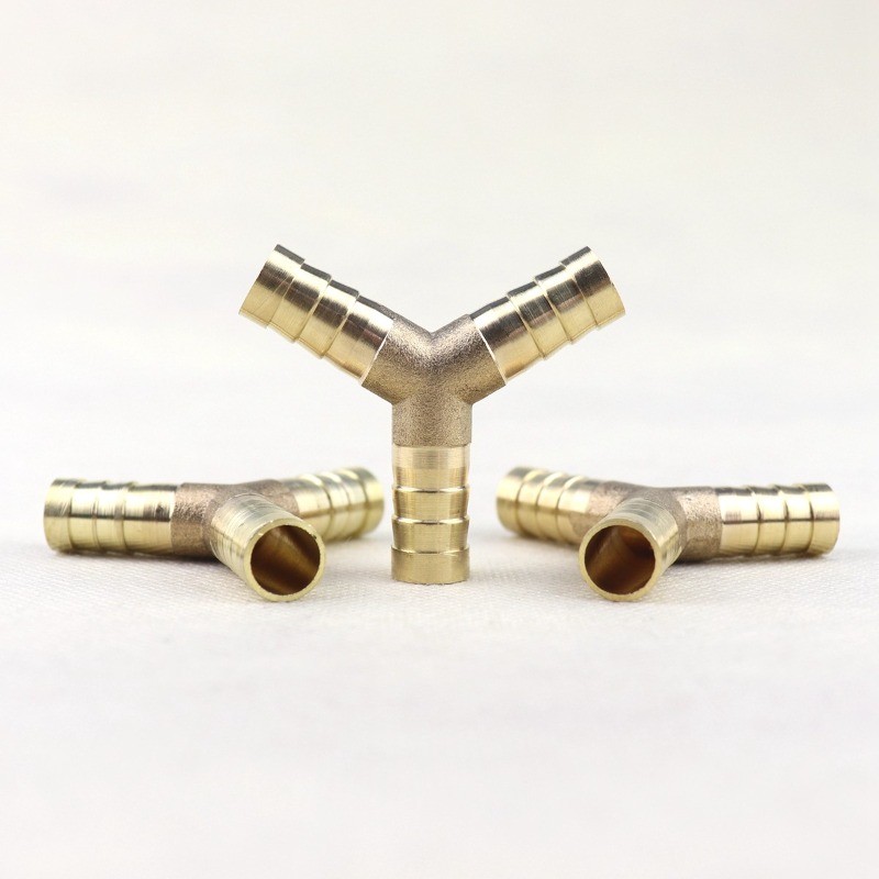 3Pcs 3/8″ Y-3 Way Brass Hose Barb Fitting Pipe Tubing Splicer Fuel Water Gas Air