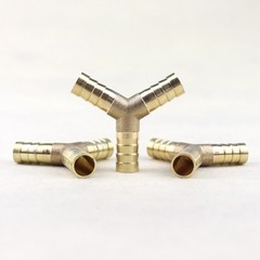 3Pcs 3/8″ Y-3 Way Brass Hose Barb Fitting Pipe Tubing Splicer Fuel Water Gas Air