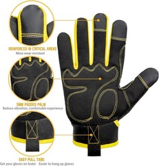 Durable Synthetic Leather Work Gloves with Impact Protection for Outdoor Use