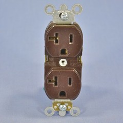 Leviton Brown INDUSTRIAL Receptacle SLIM Body Duplex Outlet 5-20 20A Bulk 5362-S