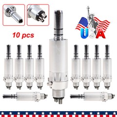 1-10 Dental Low Speed Air Motor Handpiece E-type 4Hole External Water Spray fz