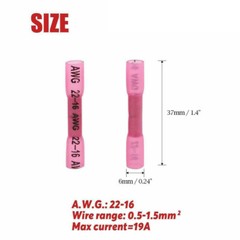 100x Solder Sleeve Heat Shrink Tubing Waterproof AWG 16-22 Wire Splice Connector