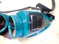 Vintage Morse welding goggles Industrial Steampunk Green Lens ~Great Condition ~
