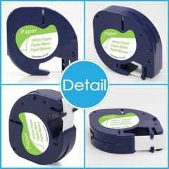 Compatible Dymo LetraTag Refill 91330 White Paper Label Tape 12mm 1/2 LT-100H