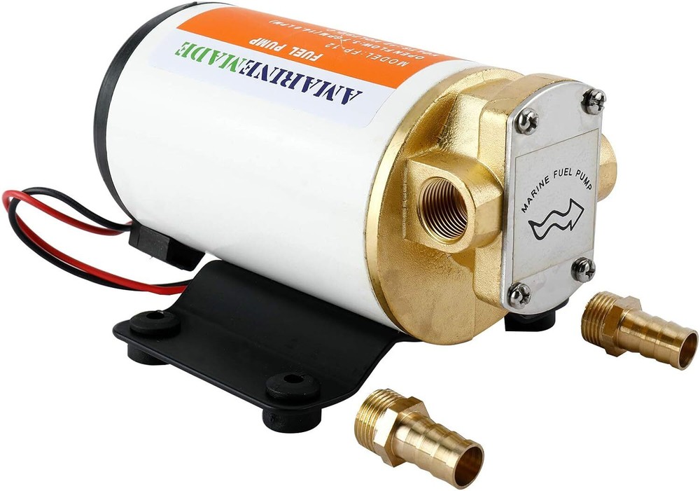 12V 3.7GPM Scavenge Impellor Pump for Diesel Fuel Scavenge Oil Transfer White
