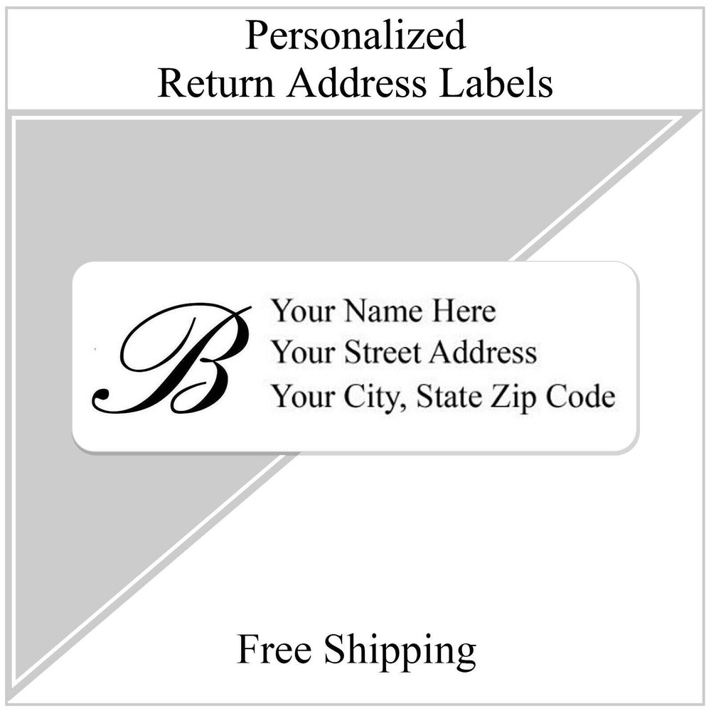 60 Return Address Labels Personalized Printed 3/4″ x 2 1/4″ Monogrammed