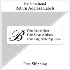 60 Return Address Labels Personalized Printed 3/4″ x 2 1/4″ Monogrammed