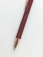 10ct Lot Misprint Metal Retractable Soft Touch Stylus Pens: MAROON/RED+Rose Gold